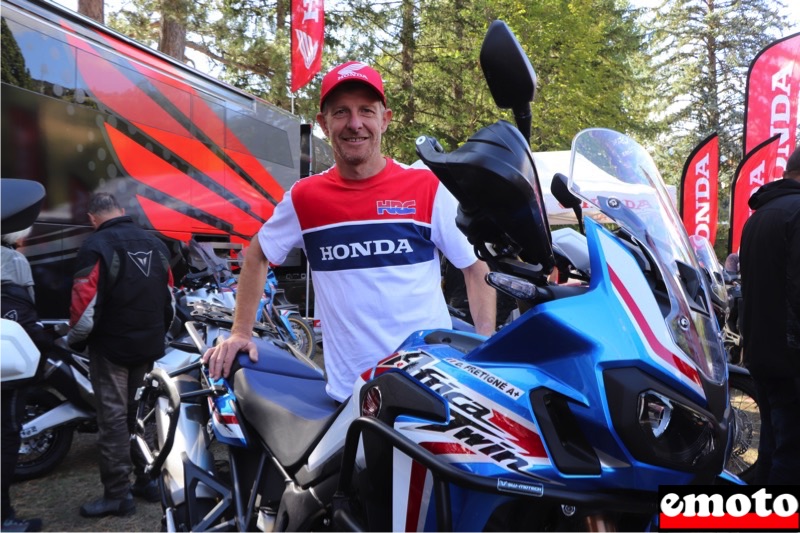 David Frétigné ouvre son Off Road Center Honda, david fretigne et son africa twin a l alpes aventure motofestival